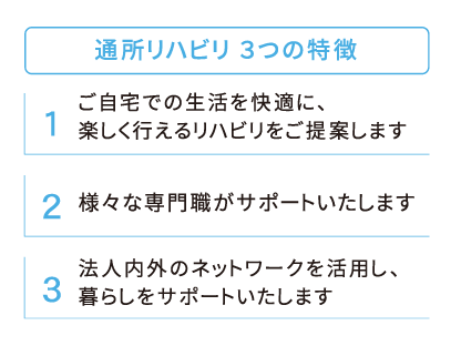 通所リハビリ　3つの特徴